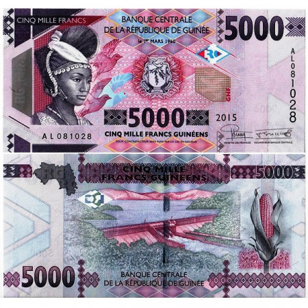 2015 * Billete Guinea 5000 Francos (pNew) SC