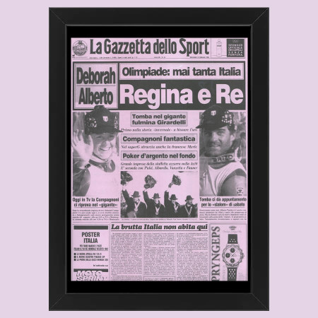 2012 (1992) * Primera Página Anastática "Compagnoni e Tomba, Regina e Re - Gazzetta dello Sport" Cuadro (A)