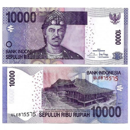 2014 * Billete Indonesia 10.000 Rupiah "Sultan M Badaruddun" (p150f) SC