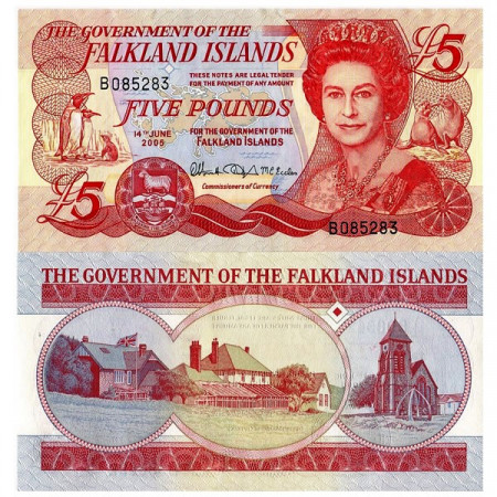 2005 * Billete Islas Malvinas 5 Pounds (p17a) SC