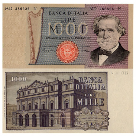 1980 (06/09) * Billete Italia 1000 Lire "G Verdi - Tipo 2" BI.725 (p101g)  SC