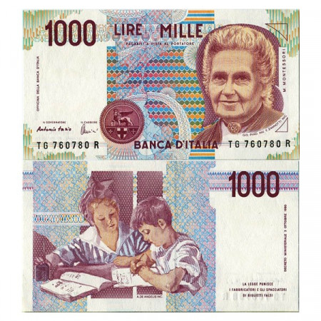 1998 G * Billete Italia 1000 Lire "Montessori" BI.739A (p114c) SC