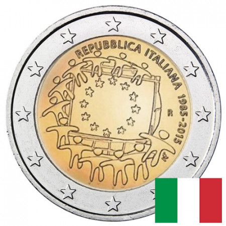 2015 * 2 Euro ITALIA "30 Aniversario de La Bandera Europea"