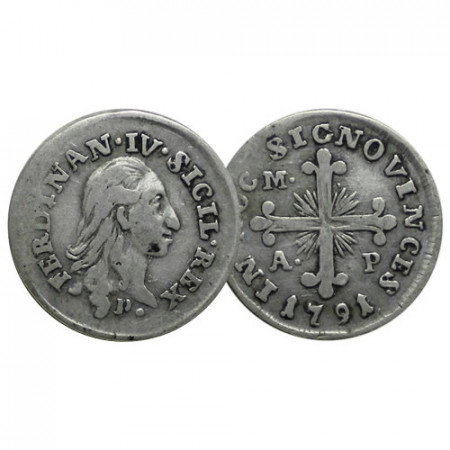 1791 * 1 Carlino (10 Grana) Plata Italia Estados - Reino de Nápoles "Fernando IV" (G 106 - KM 207) MBC