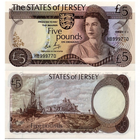 ND (1976-88) * Billete Estado de Jersey 5 Pounds (p12b) SC