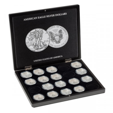 Estuche 20 Monedas Plata "American Eagle" en Cápsulas * Leuchtturm