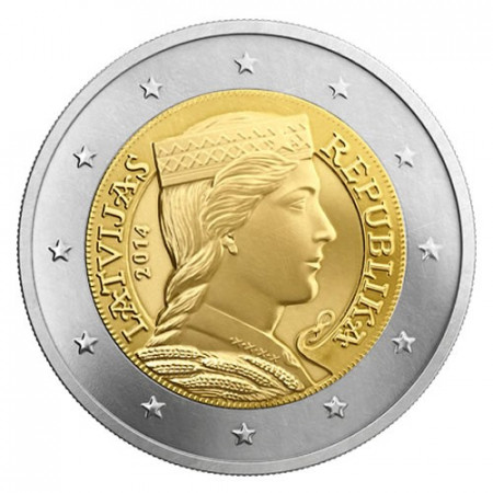 2014 * 2 euro Letonia joven letona