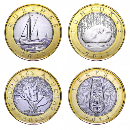 2013 * Set 4 monedas de 2 litai Lituania Provincias