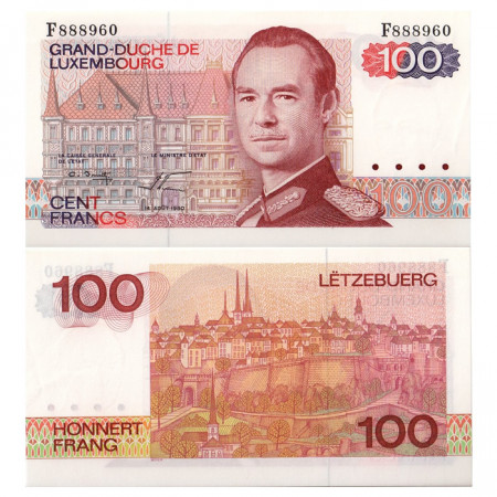 1980 * Billete 100 francos Luxemburgo EBC