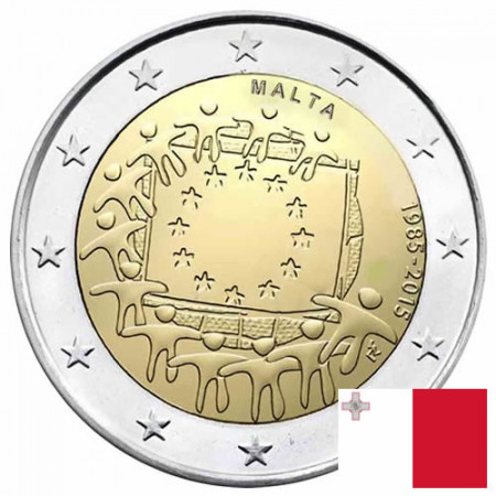 2015 * 2 Euro MALTA "30 Aniversario de La Bandera Europea"