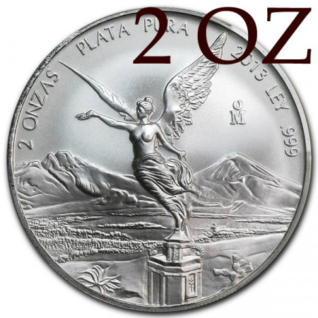 2013 * Mexico 2 OZ de plata Libertad