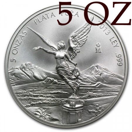 2013 * Mexico 5 OZ de plata Libertad