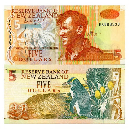 ND (1992-97) * Billete Nueva Zelanda 5 Dollars "Sir E Hillary" (p177a) SC