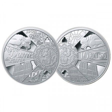 2019 * 10 Euro FRANCIA "Reconstrucción de Notre-Dame" PROOF