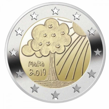 2019 * 2 Euro MALTA "Los Niños y la Solidaridad - Naturaleza y Medio Ambiente" (4/5) UNC