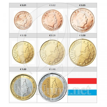 2019 * Serie 8 Monedas Euro LUXEMBURGO UNC