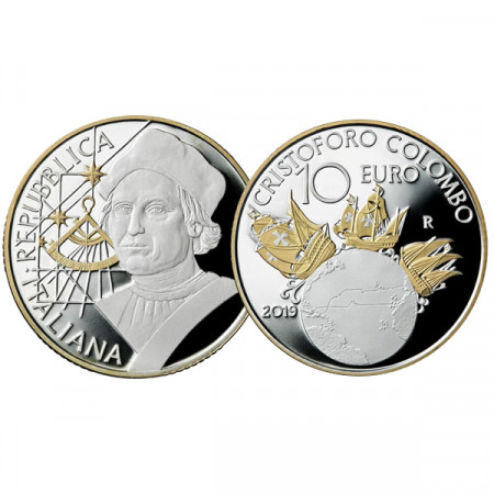 2019 * 10 Euro ITALIA "Cristoforo Colombo" PROOF