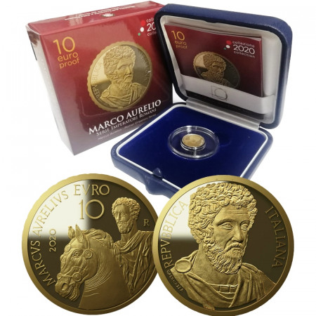 2020 * 10 Euro Oro ITALIA "Emperadores Romanos - Marco Aurelio" PROOF