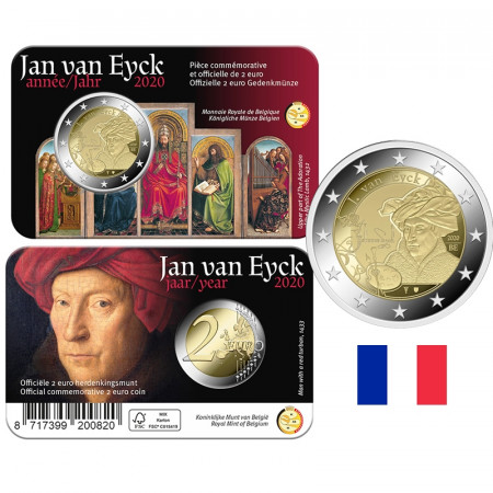 2020 * 2 Euro BELGICA "Jan van Eyck" Versión Francesa Coincard