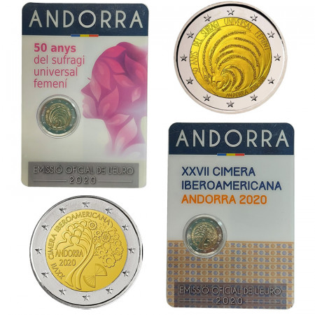 2020 * 2 x 2 Euro ANDORRA "Cumbre Iberoamericana + Sufragio Universal" FDC