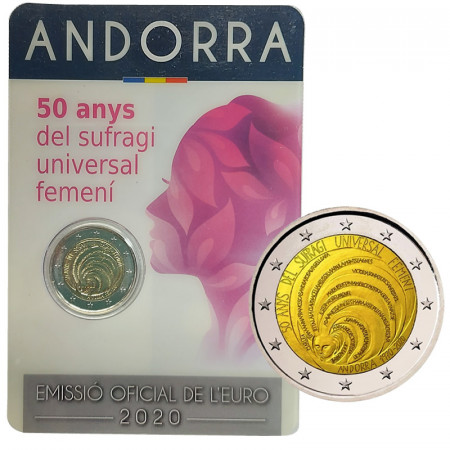 2020 * 2 Euro ANDORRA"50 Años del Sufragio Universal Femenino" FDC