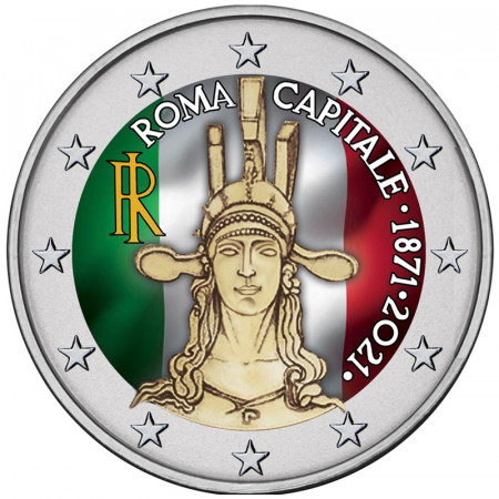 2021 * 2 Euro ITALIA "150 Aniversario Roma Capital de Italia" Colorido