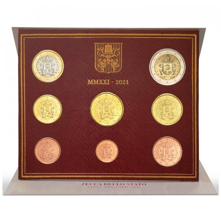 2021 * VATICANO Cartera Oficial 8 Monedas Papa Francisco "Año VIII" FDC