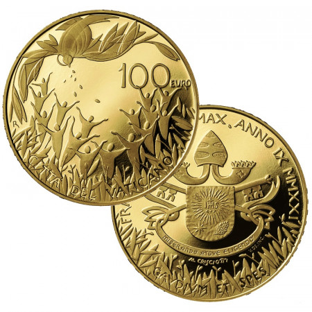 2021 * 100 Euro VATICANO Oro "Papa Francis - Gaudium et Spes" PROOF