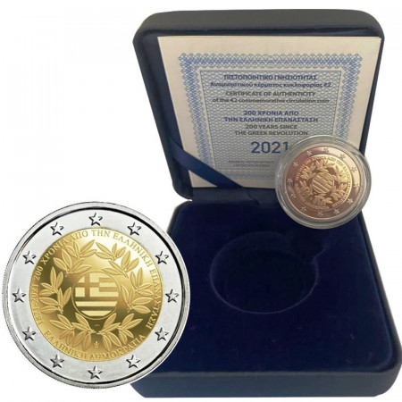 2021 * 2 Euro GRECIA "200 Años de la Revolución Griega" PROOF