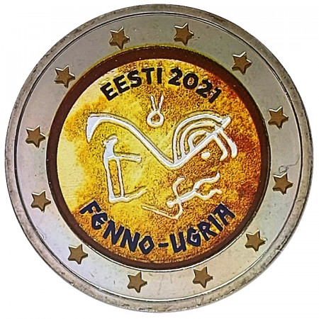2021 * 2 Euro ESTONIA "Pueblos Ugrofineses" Colorido