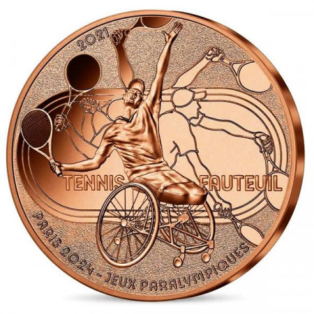 2021 * 1/4 Euro FRANCIA "Juegos Olímpicos París 2024 - Tennis Fauteuil" UNC