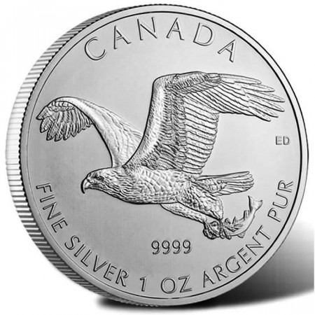 2014 * 5 Dollars Plata 1 OZ Canadà "Aves de Presa – Aguila de Cabeza Blanca" FDC