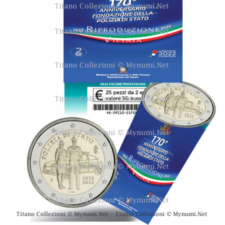 2022 * Rollo 2 Euro ITALIA "170 de la Fundación de la Polizia di Stato" UNC