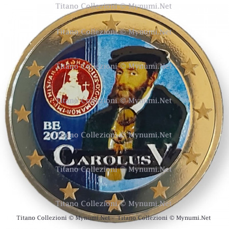 2021 * 2 Euro BELGICA "500 Aniversario Ordenanza Monedas de Carlos V" Colorido
