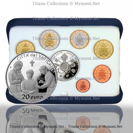 2022 * VATICANO Cartera oficial Papa Francisco 20 Euro PLATA "Año IX" PROOF