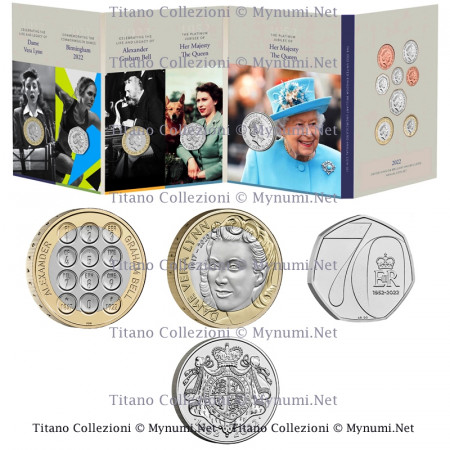 2022 * Cartera Oficial Gran Bretaña 13 Monedas “Platinum Jubilee” FDC