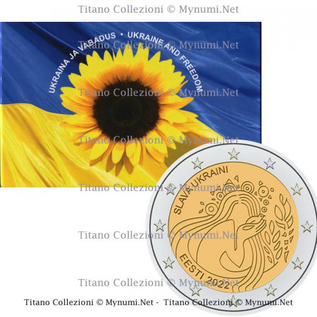 2022 * 2 Euro ESTONIA "Ucrania, Paz y la Libertad" Coincard FDC