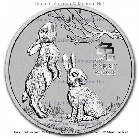 2023 * 1 Dólar Plata 1 OZ Australia "Lunar III - Año del Conejo" FDC
