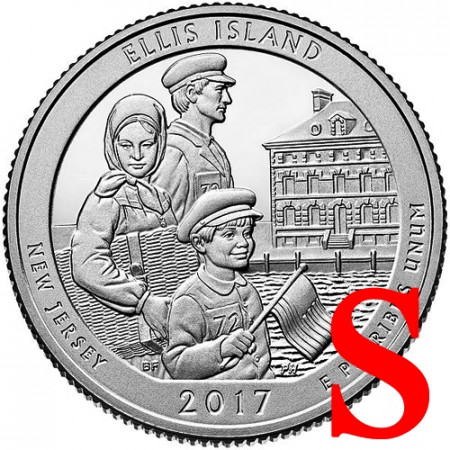 2017 * Cuarto de Dólar (25 Cents) Estados Unidos "Ellis Island - New Jersey" S UNC