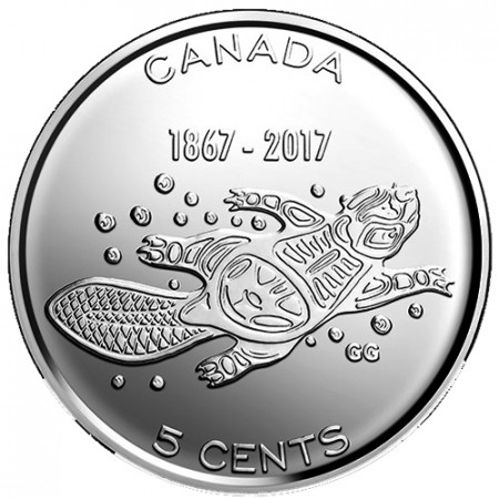 2017 * 5 Cents Canadá "150th Anniversary - My Canada, My Inspiration" UNC