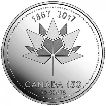 2017 * Half 1/2 Dollar (50 Cents) Canadá "150th Anniversary" UNC