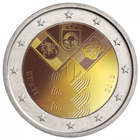 2018 * 2 Euro ESTONIA "100° Estados Bálticos Independientes" UNC