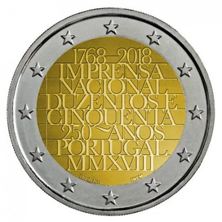 2018 * 2 Euro PORTUGAL "250 Oficina Nacional de Imprenta" UNC