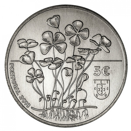 2018 * 5 Euro PORTUGAL "Especies en Peligro – Trébol de Cuatro Hojas" UNC