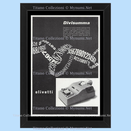 Anos 50 * Anuncio Original "Olivetti, Divisumma Calcolatore Scrivente" Cornisa