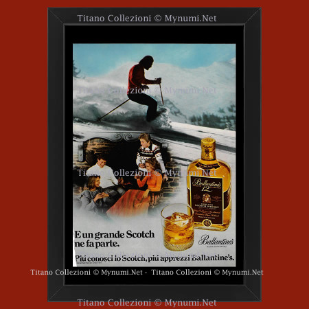 Anos 70 * Anuncio Original "Ballantine's Scotch Whisky, Un Grande Scotch Ne Fa Parte, Sci " Cornisa