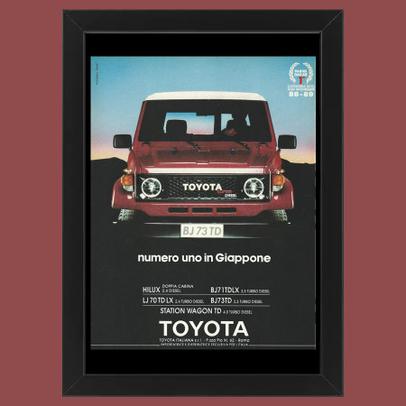 Anos 80 * Anuncio Original "Toyota, Numero Uno in Giappone" Cornisa