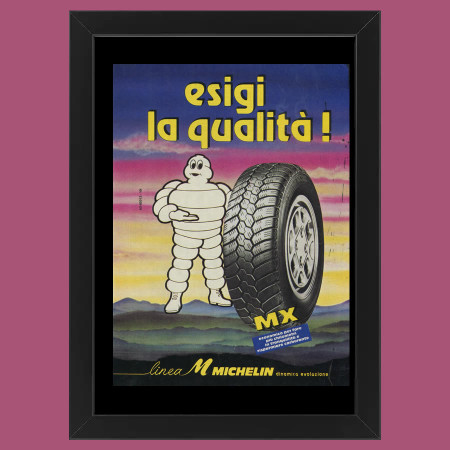 Anos 80 * Anuncio Original "Michelin, MX Esigi la Qualità, Colori" Cornisa