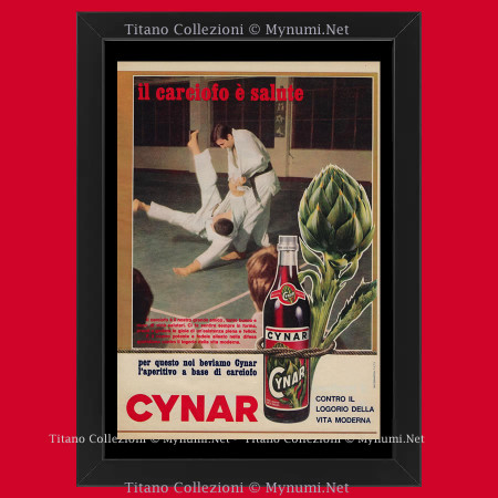 Anos 60 * Anuncio Original "Cynar, il Carciofo è Salute (Judo)" Cornisa