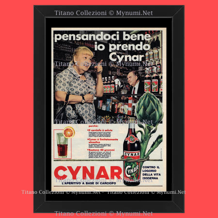 Anos 60 * Anuncio Original "Cynar, Pensandoci Bene Io Prendo Cynar" Cornisa